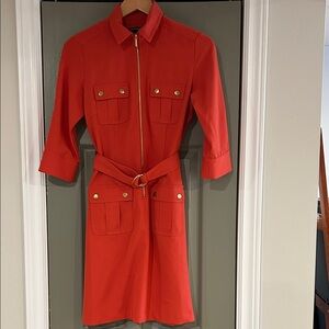 Sharagano Petite Coral-Red Dress